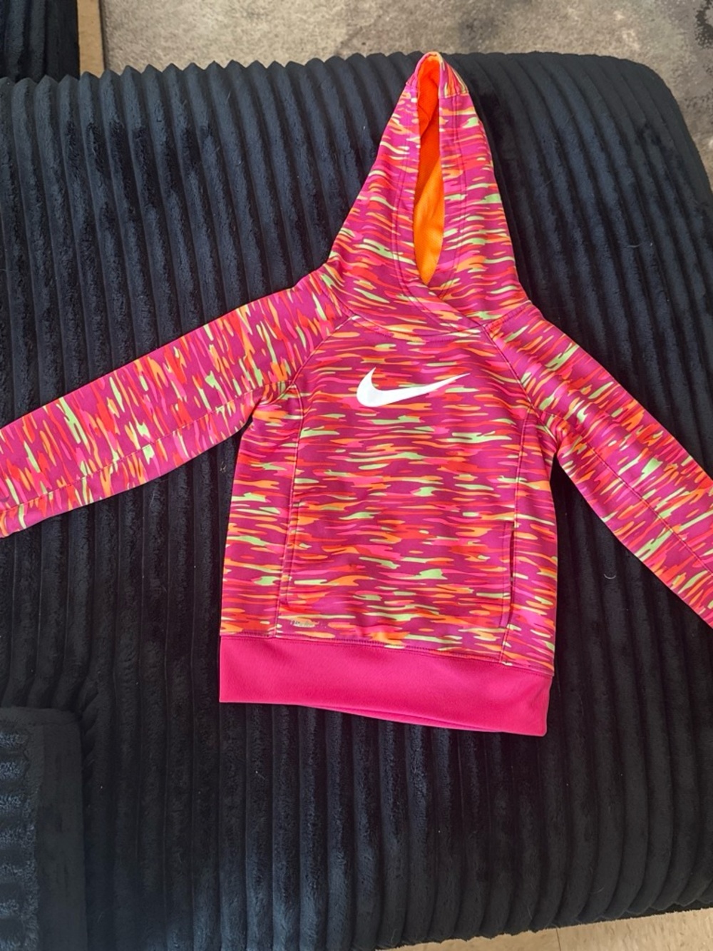 Nike Girls' Pink Multi-Color Pullover Hoodie